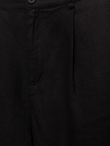 Pull&Bear Ohlapna forma Hlače z naborki | črna barva