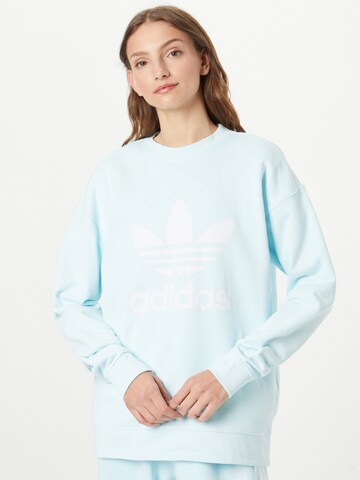 ADIDAS ORIGINALS Majica 'Trefoil Crew' | modra barva: sprednja stran