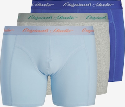5XL dydžio Boxer trumpikės 'JACNORREBRO' iš Jack & Jones Plus, spalva – kobalto mėlyna / šviesiai mėlyna / margai pilka, Prekių apžvalga