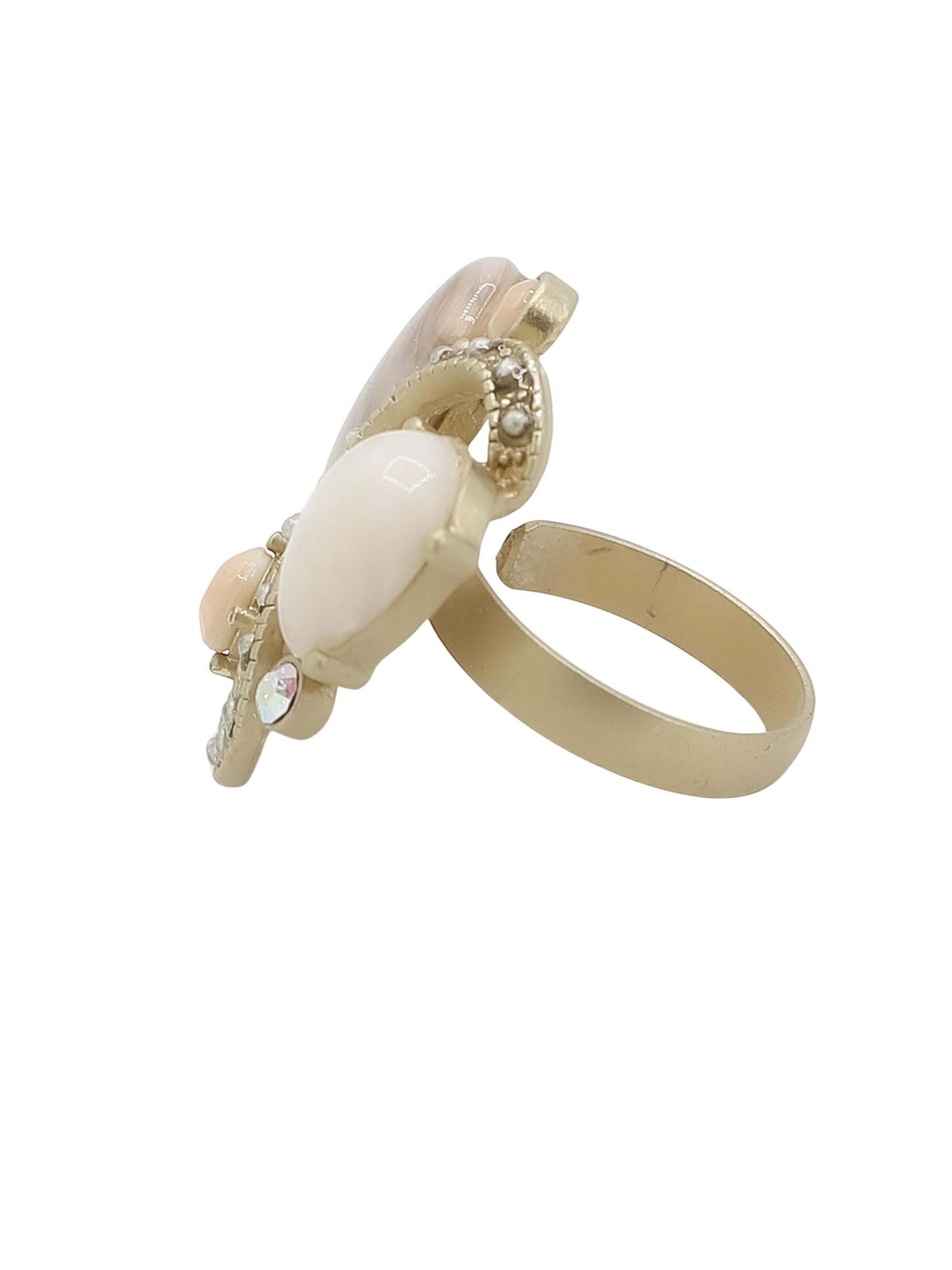 COLLEZIONE ALESSANDRO Ring 'Sissi' in Beige