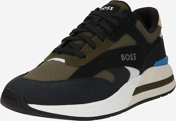 BOSS Black Sneakers laag 'Kurt' in Groen: voorkant