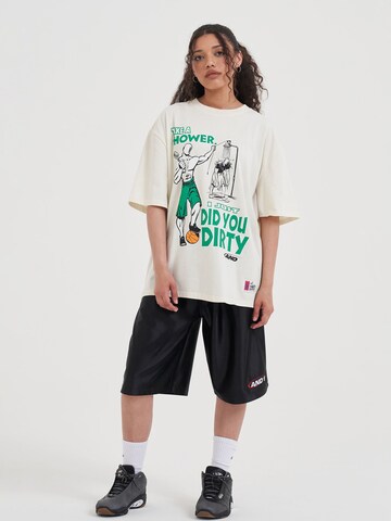 AND1 Tričko 'Did You Dirty Trash Talk' - Béžová