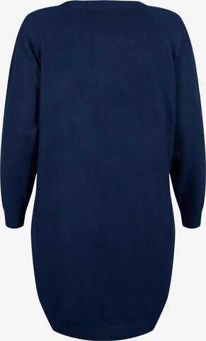 Zizzi Knitted dress 'Sunny' in Blue