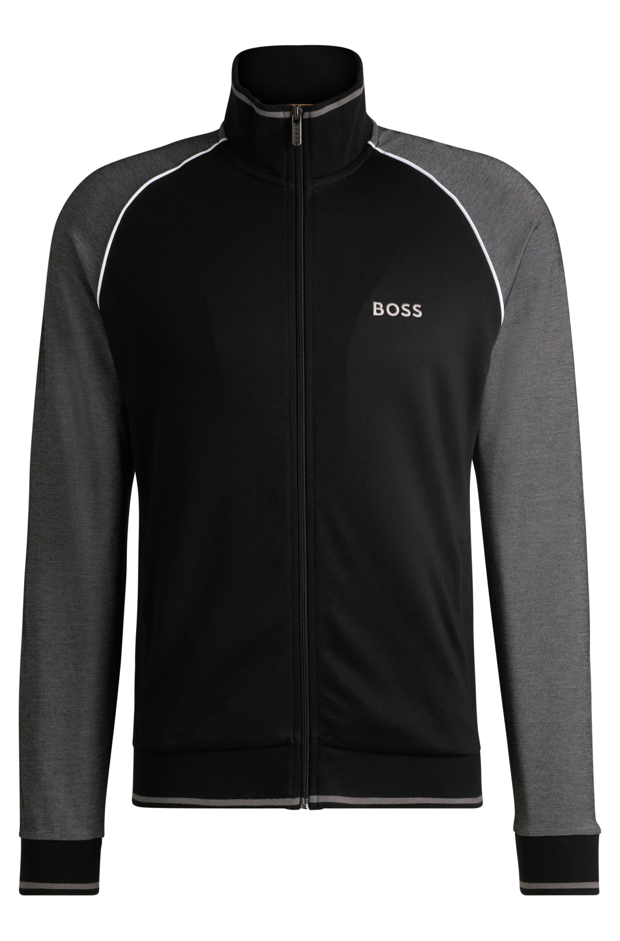 Veste de survêtement BOSS en noir : devant