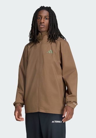 ADIDAS TERREX - Casaco outdoor 'Essentials' em castanho: frente
