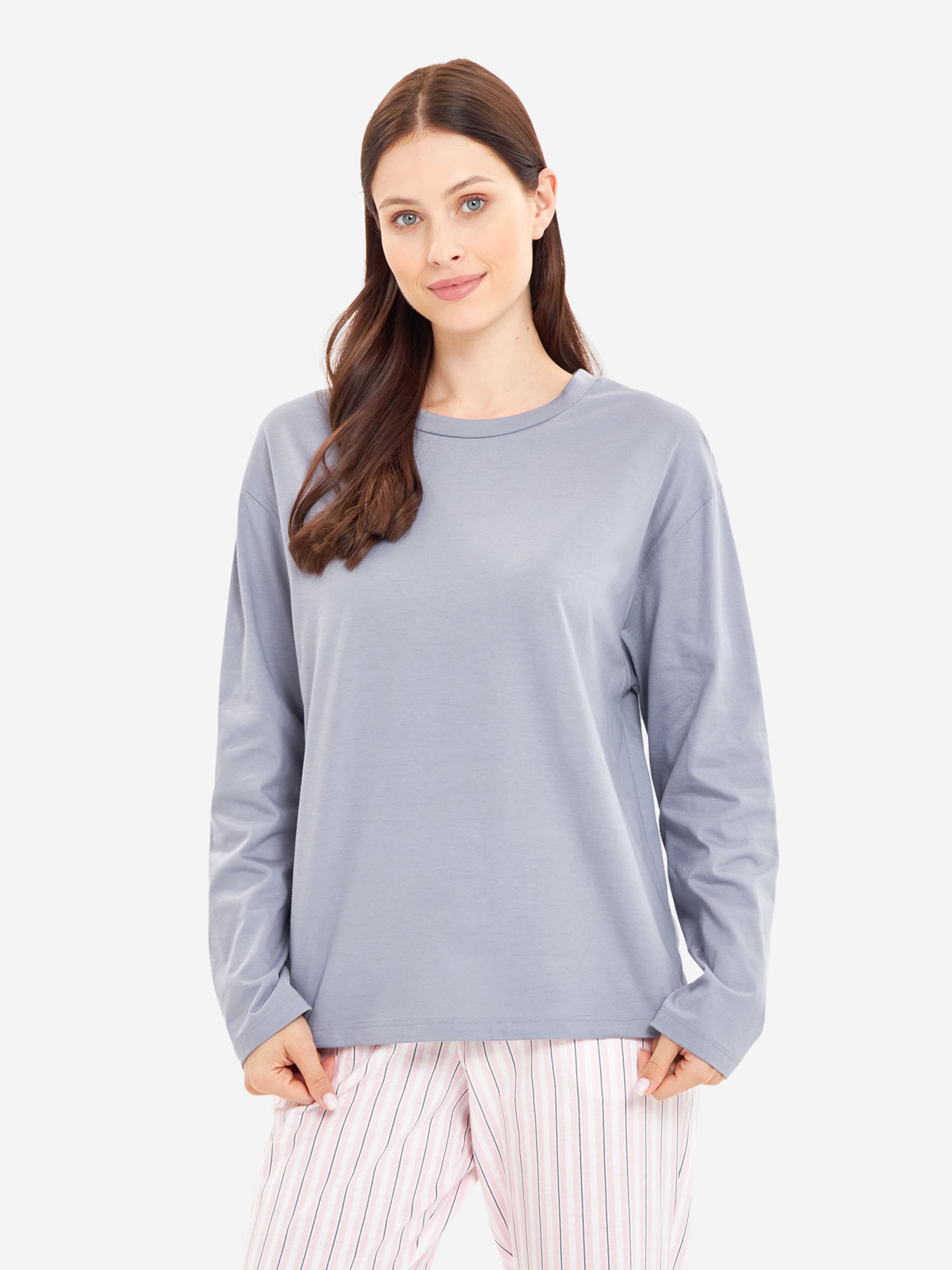 Rösch Pajama Shirt ' Basic ' in Grey: front