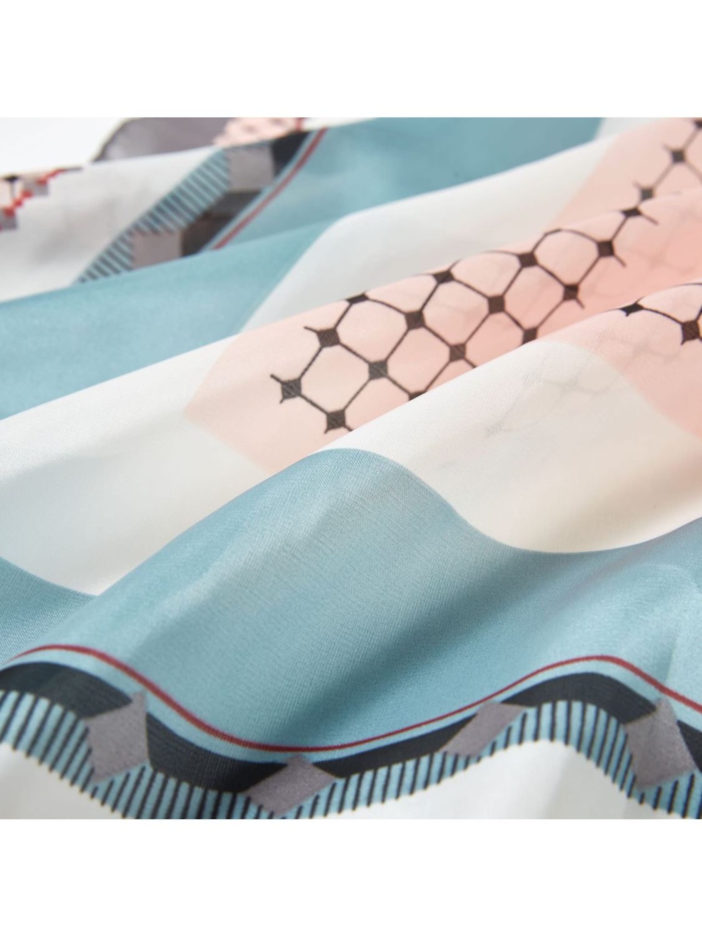 alberto cabale - Chal 'Petit carré de Soie Mixpoint Cléo' en rosa