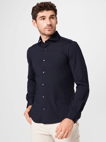 JOOP! - Slim Fit Camisa clássica 'Pai' em preto: frente