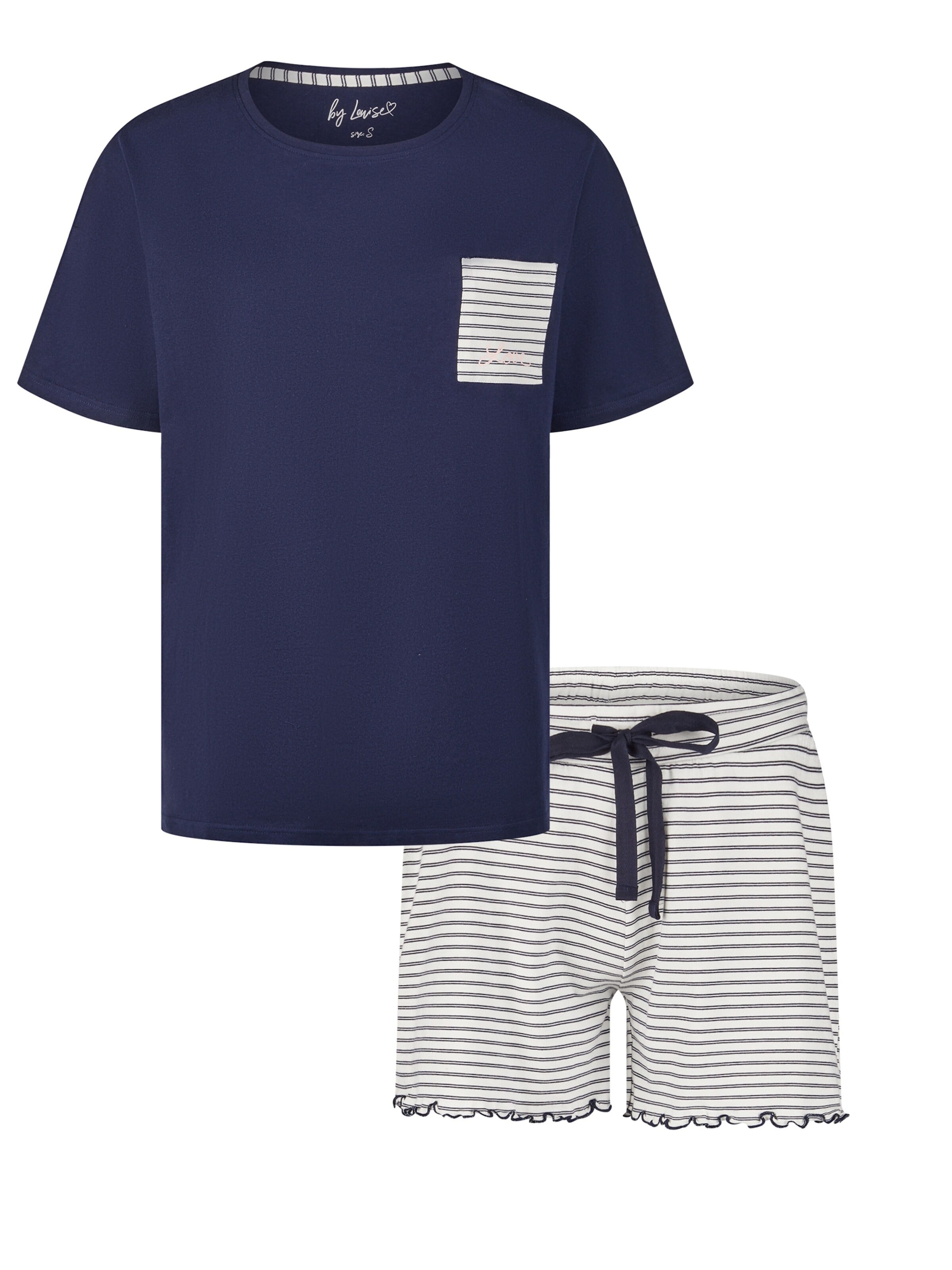 By Louise Korte pyjama in Blauw: voorkant