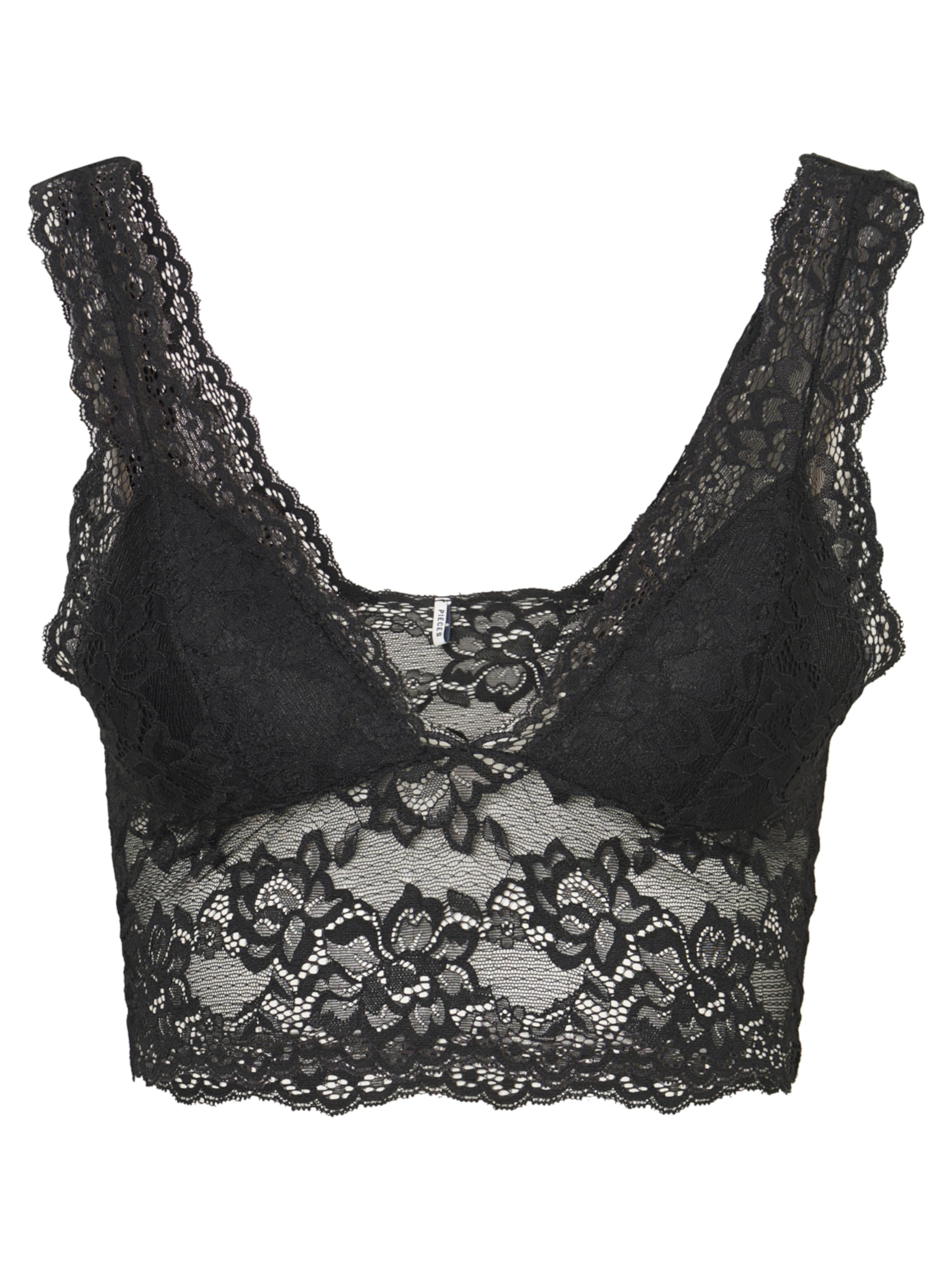 PIECES Regular Bra 'Lina' in Black: front