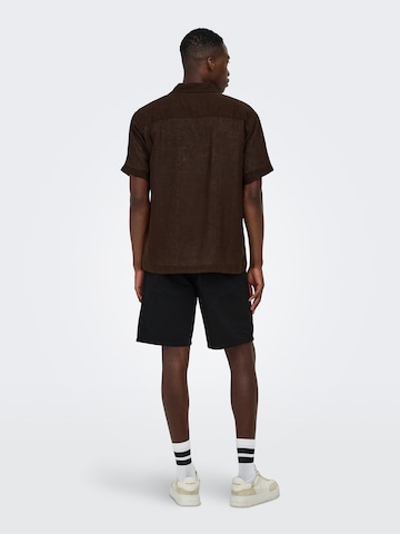 Only & Sons Comfort fit Koszula 'ONSLaurence' w kolorze brązowy