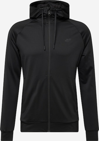 4F Sportsweatjacke in Schwarz: predná strana