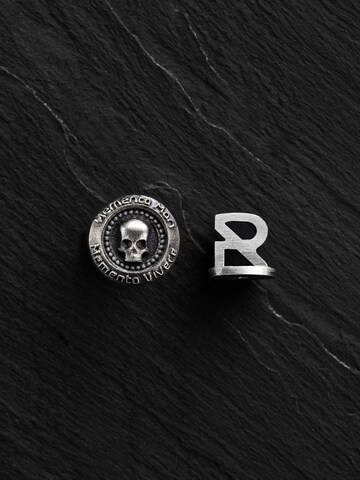 REYTEL Ohrring 'MEMENTO MORI. VIVERE MEMENTO'‌‌‌‌‌ in Silber: Vorderseite
