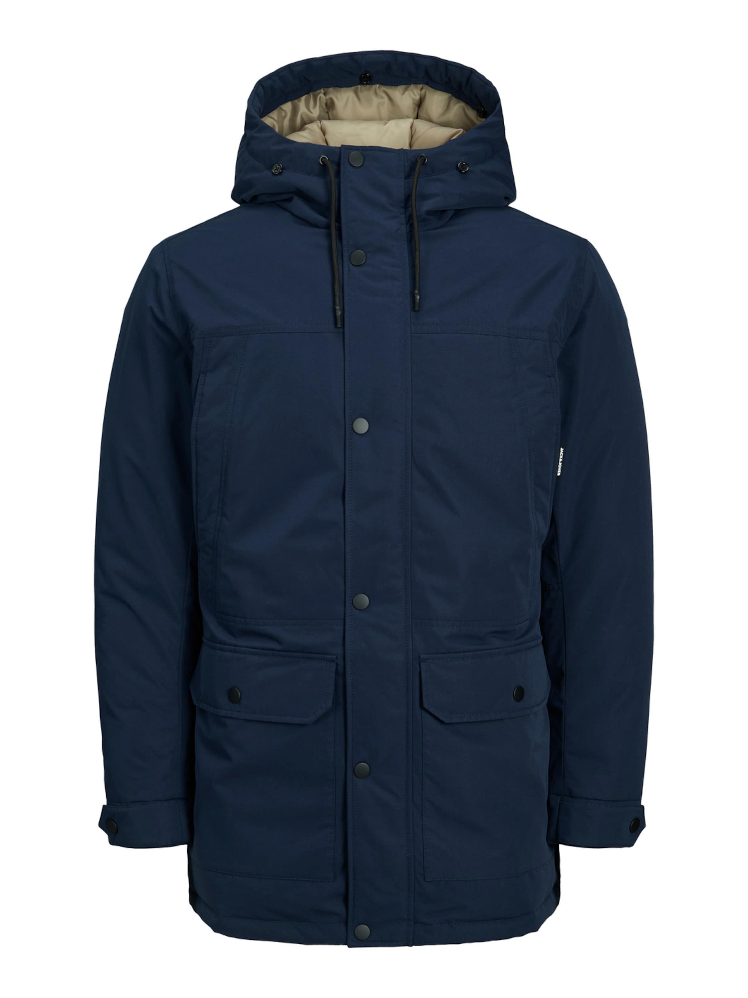 JACK & JONES Зимна парка в синьо: отпред
