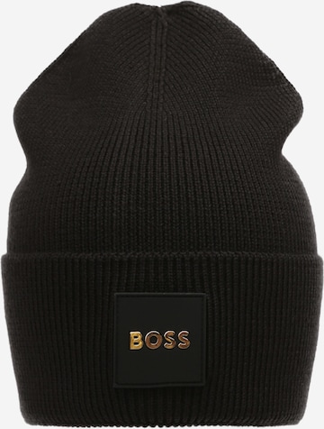 BOSS Black Beanie 'Furio' in Black: front