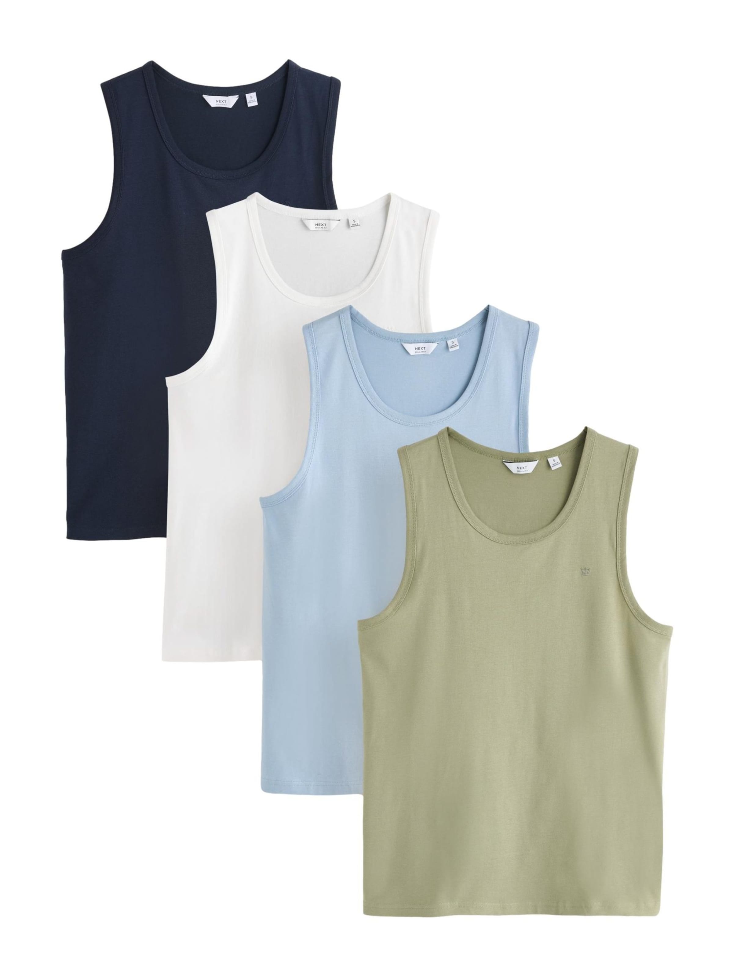 Maglietta Next di colore navy / blu chiaro / cachi / bianco, Visualizzazione prodotti