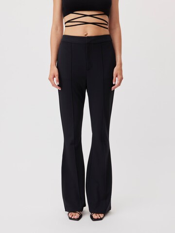 LeGer by Lena Gercke Flared Pleated Pants 'Hildegard Tall' in Black: front