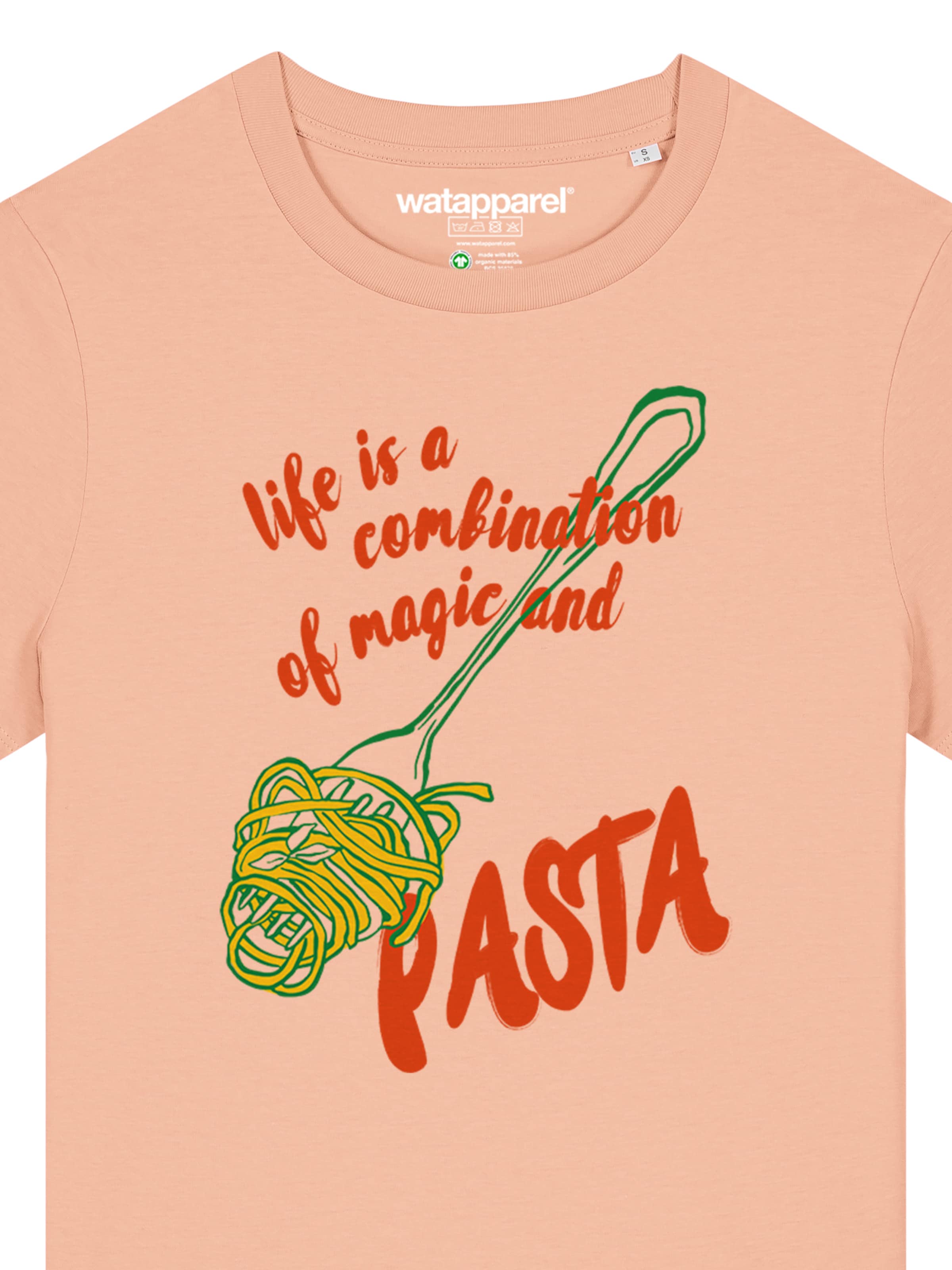 Maglietta 'Magic And Pasta' di Watapparel in arancione