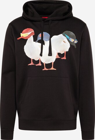 HUGO - Sweatshirt 'Ducks' em preto: frente
