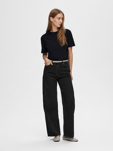 SELECTED FEMME Shirt 'SLFESSENTIAL' in Zwart
