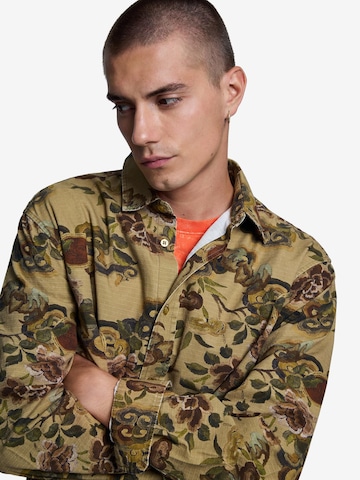 Desigual Средняя посадка Рубашка 'Dragon' в Зеленый