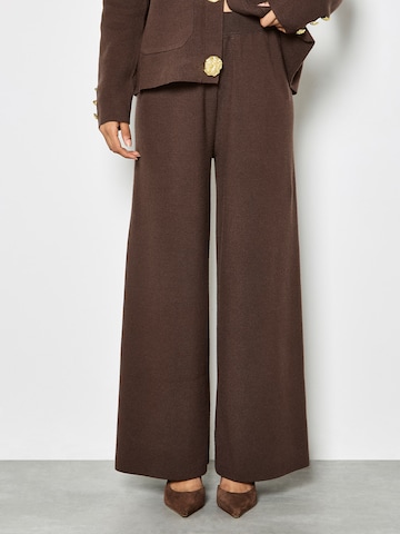 Wide Leg Pantalon Apricot en marron : devant