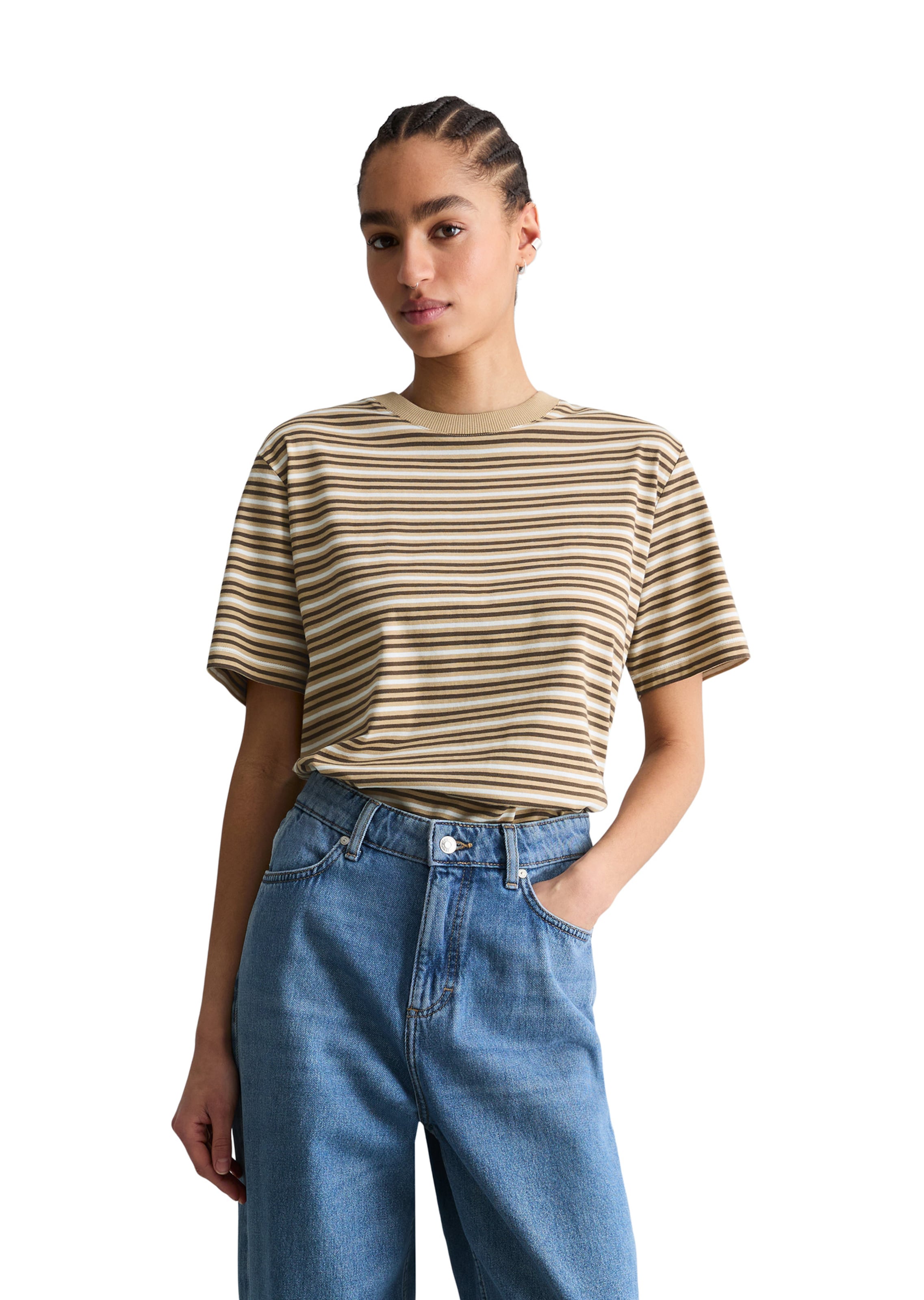 Marc O'Polo DENIM T-Shirt in Beige: Vorderseite