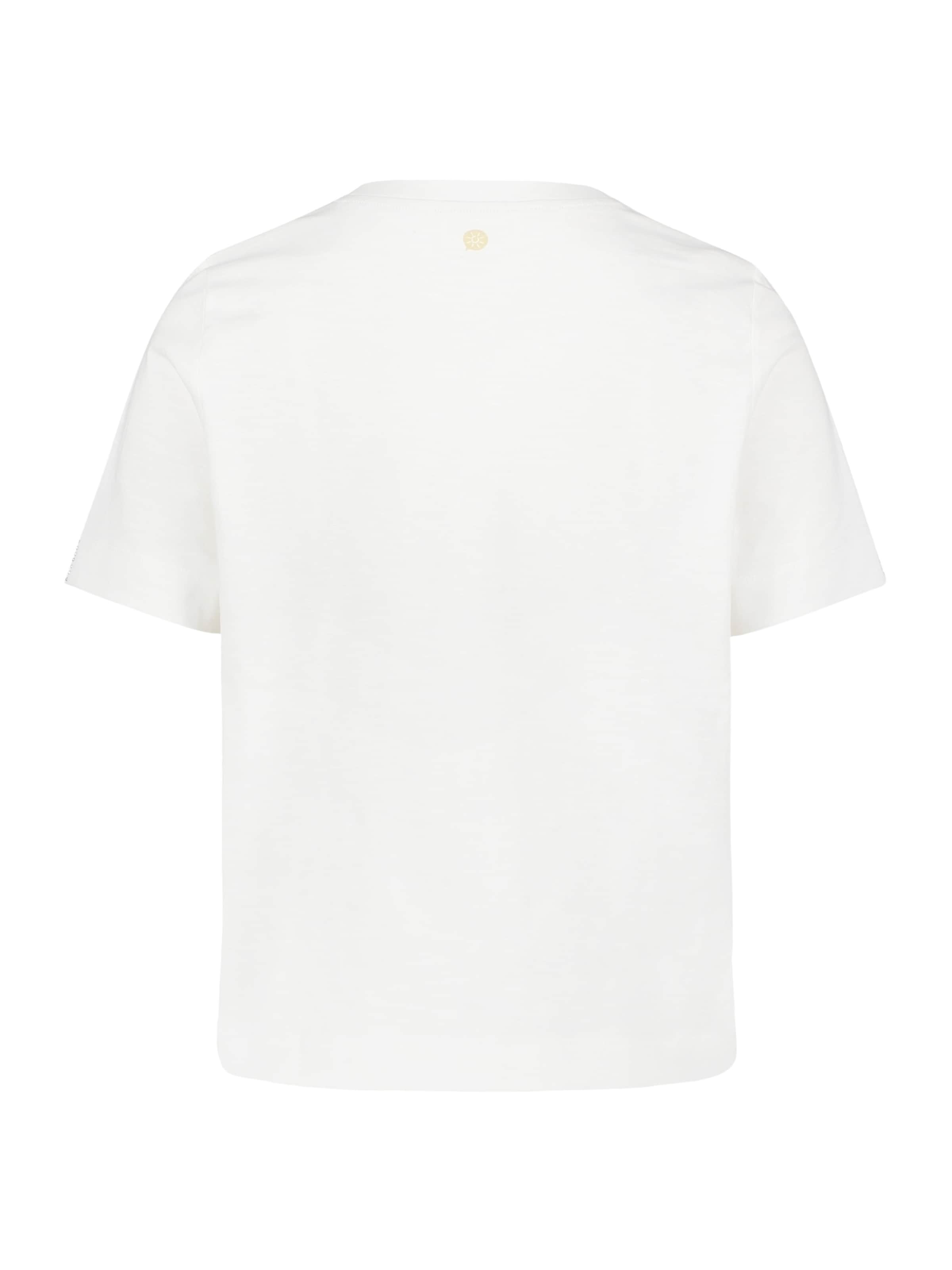 Cartoon Printshirt mit Rundhalsausschnitt in Weiß