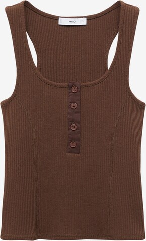 MANGO Knitted Top 'WALNUT' in Brown: front