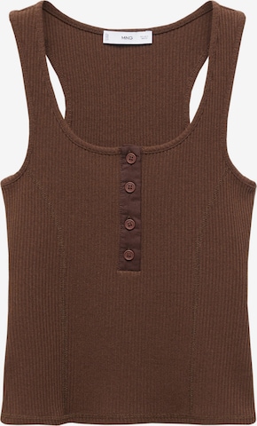 MANGO Gebreide top 'WALNUT' in Bruin: voorkant