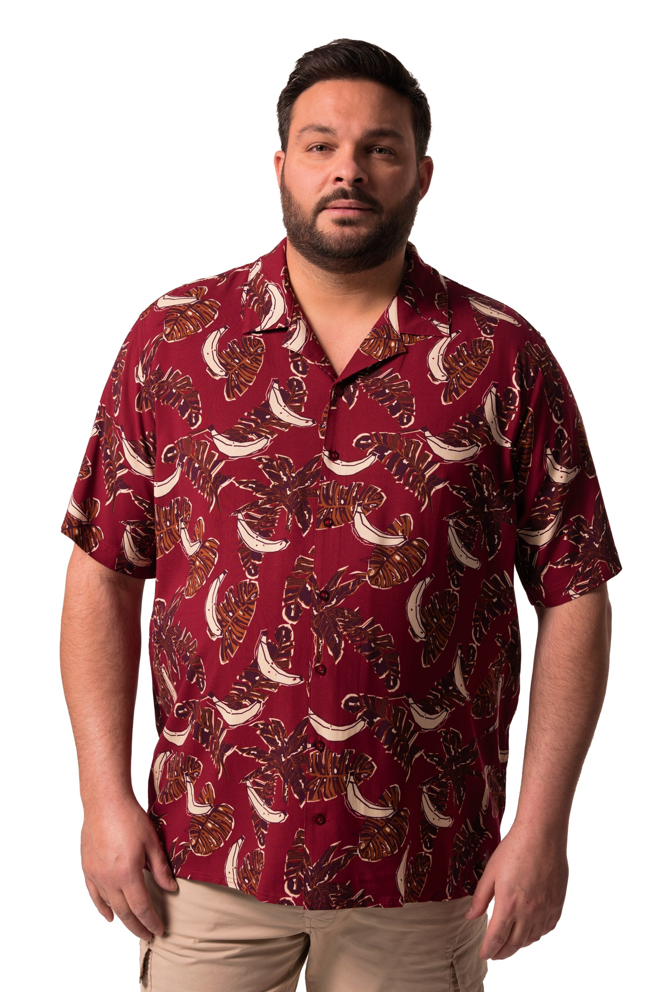 Men Plus Regular Fit Hemd in Rot: Vorderseite