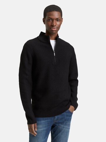 TOM TAILOR DENIM Sweater in Black: front