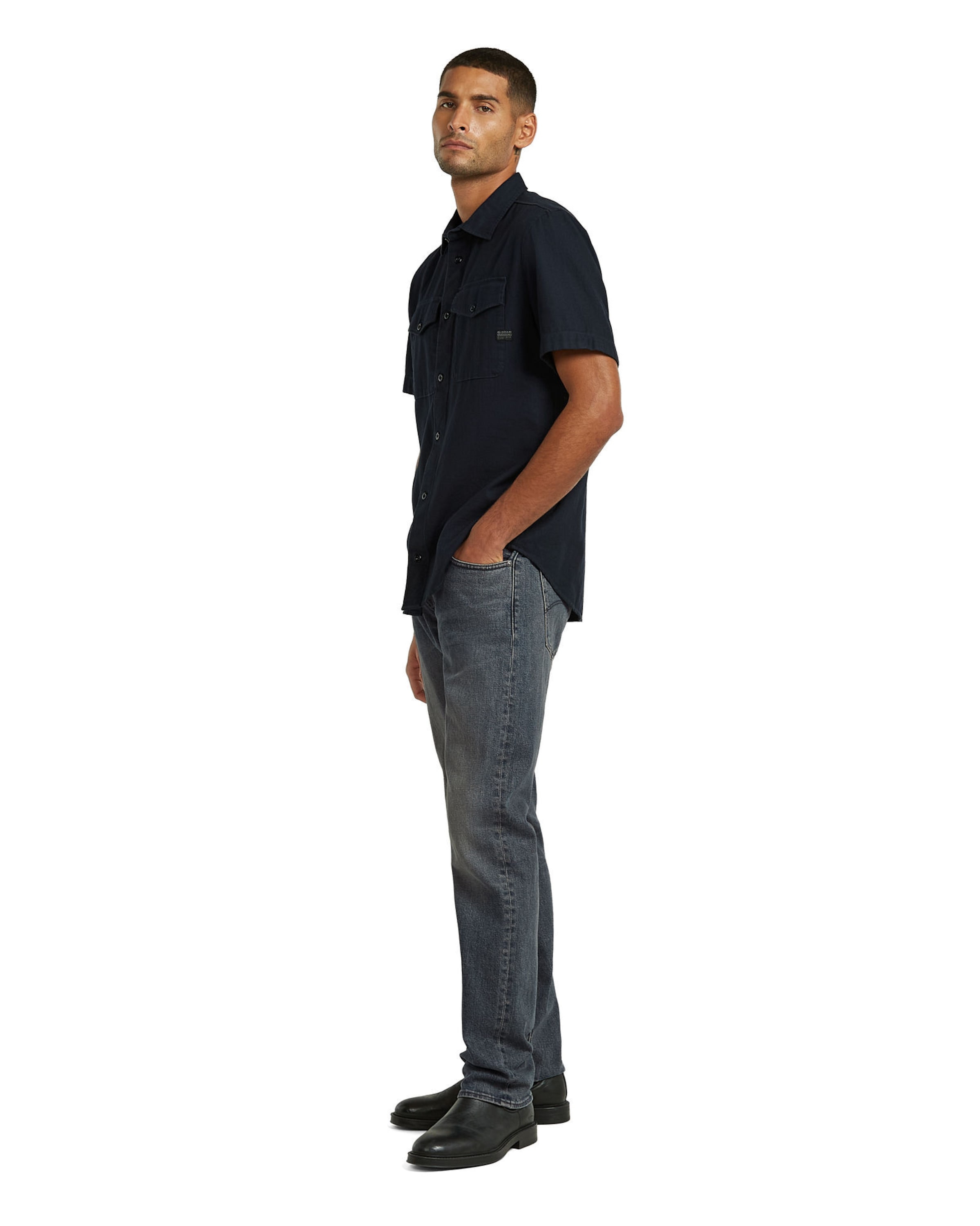 G-STAR Slim fit Overhemd 'Marine Slim Shirt' in Blauw