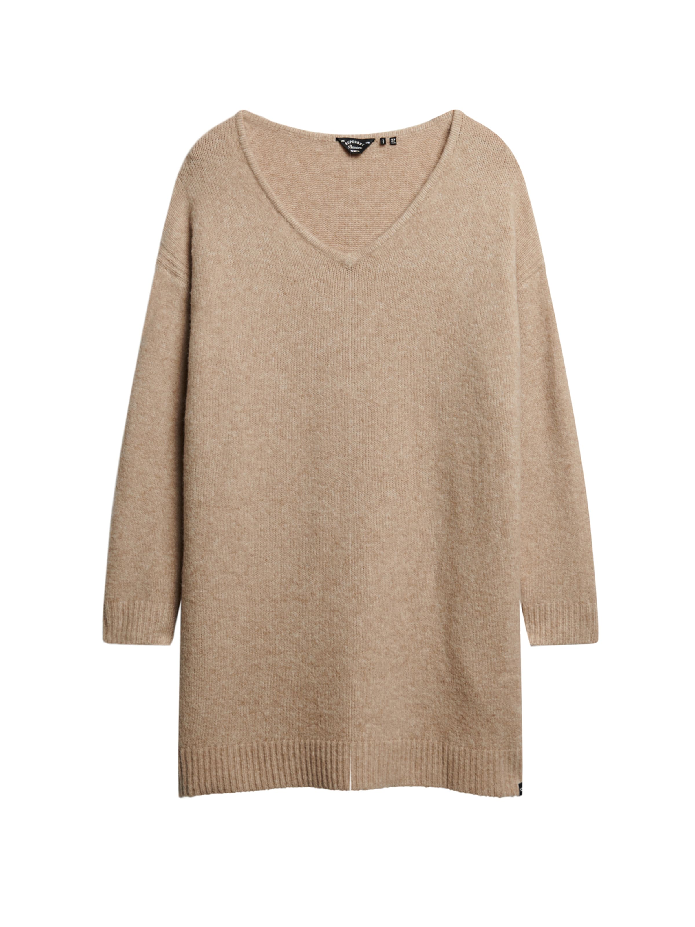 Superdry Gebreide jurk in Beige: voorkant