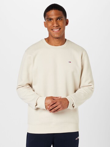 Sweat-shirt Tommy Jeans en beige : devant