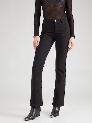 Monki Flared Trousers in Black: front