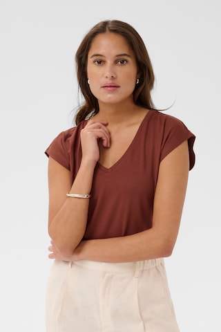 Kaffe T-Shirt 'KALise' in Braun: Vorderseite