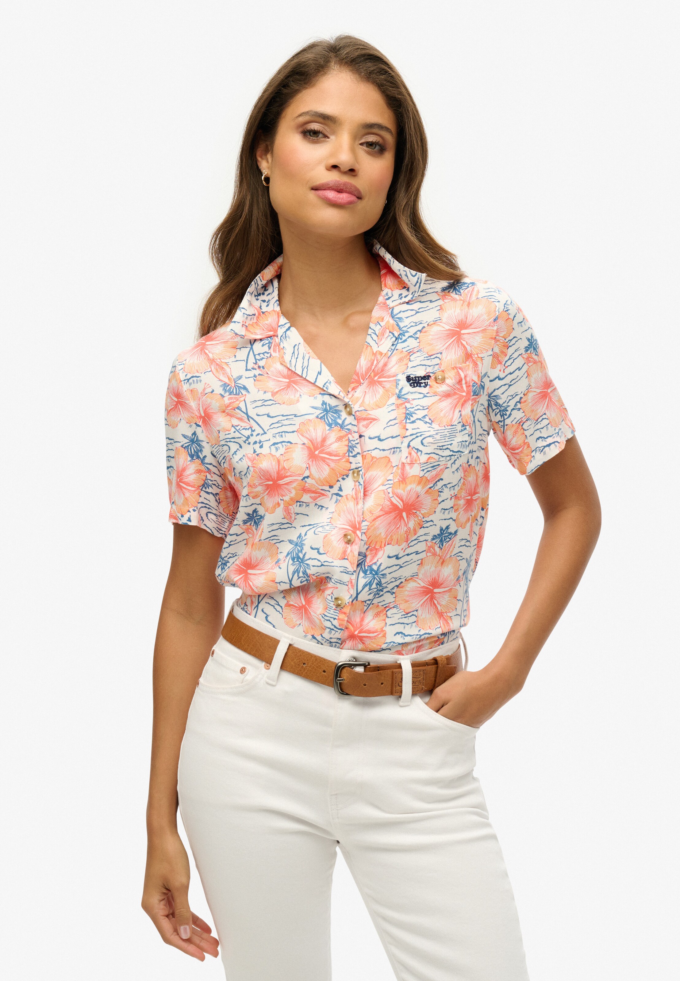 Superdry Bluse 'Vintage Beach Resort' in Mischfarben