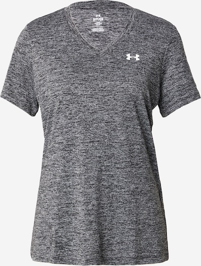 UNDER ARMOUR T-shirt fonctionnel 'Twist' en gris chiné / blanc, Vue avec produit