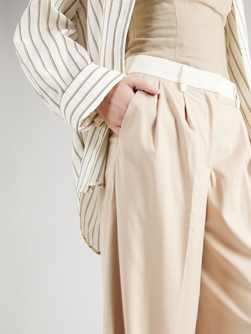 REMAIN Wide leg Bandplooibroek in Beige