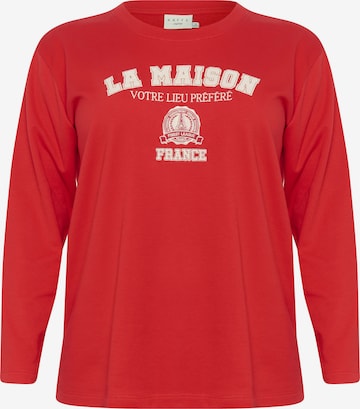 KAFFE CURVE Sweatshirt 'Berla' in Rood: voorkant