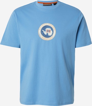 Tricou 'PHOS' de la NAPAPIJRI pe albastru: față