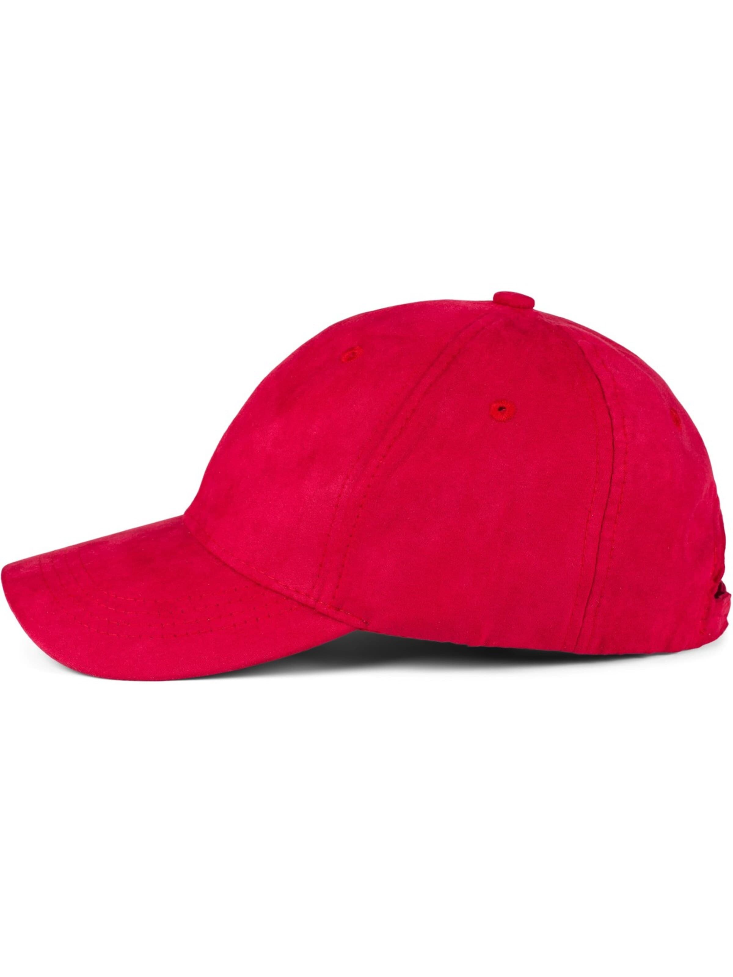 styleBREAKER Cap 'Cap in Wildleder Optik' in Red