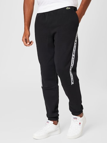 LACOSTE Tapered Pants in Black: front