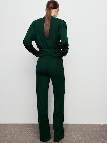 MANGO Wide leg Trousers 'VIEIRI' in Green