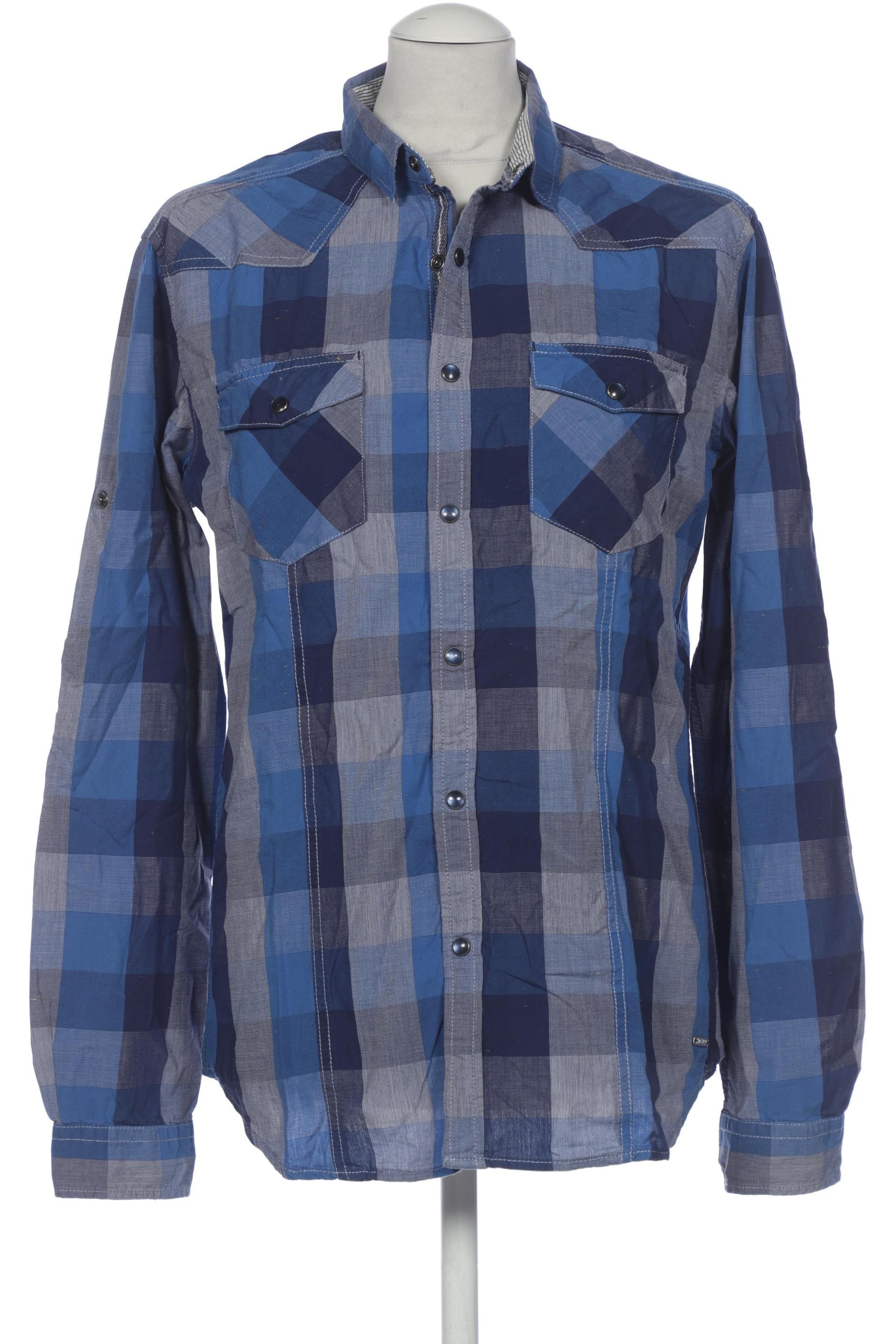 EDC BY ESPRIT Button Up Shirt in M in Blue: front
