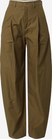 DRYKORN Loose fit Pleat-Front Pants 'ACCEPT' in Green: front