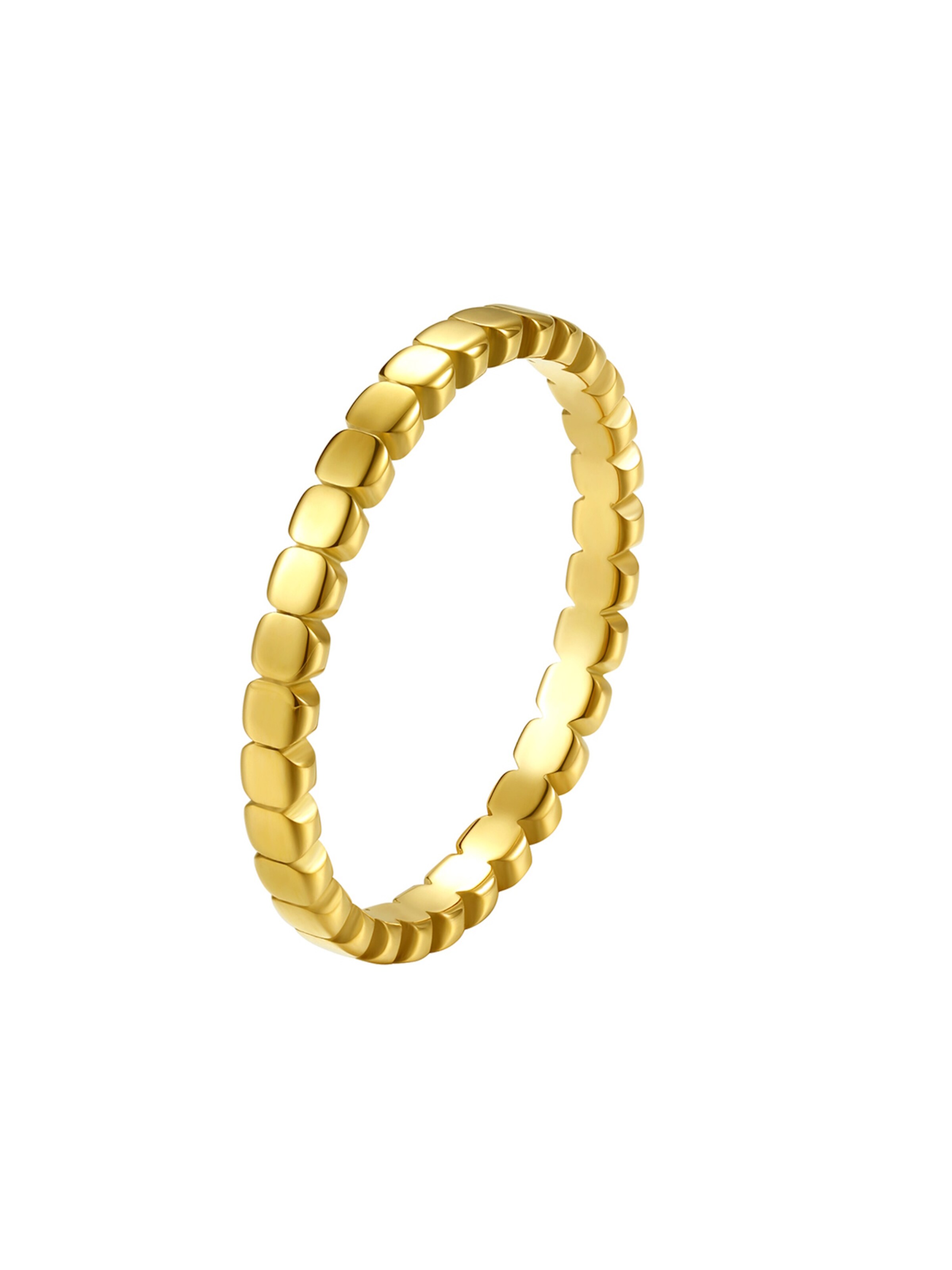 Hey Happiness Ring 'Stacked Bead' in Gold: front