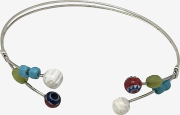 Braccialetto 'Multicolored bracelet, sterling silver thread, adjustable, unique, crystal.' di Plata Única in colori misti: frontale