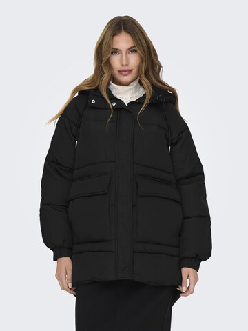 Manteau d’hiver 'FIE' ONLY en noir : devant